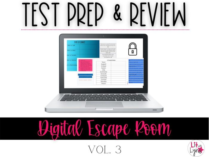 Ela test prep escape room answer key