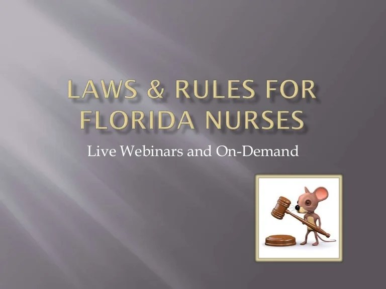 Florida laws and rules for nursing quiz answers