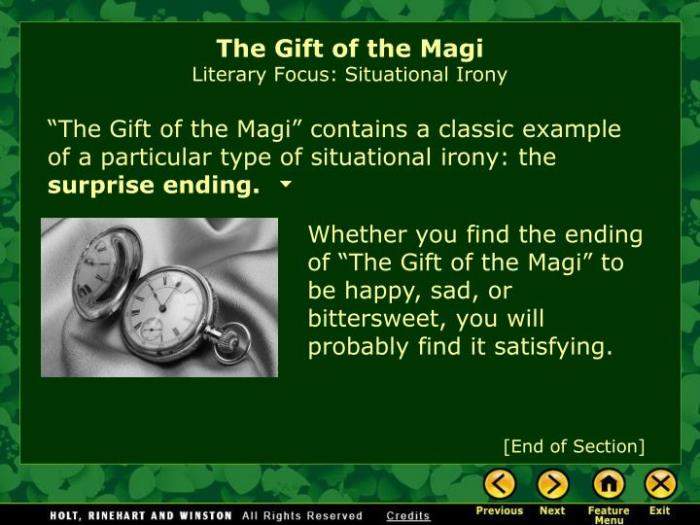 Characterization theme and irony in the gift of the magi